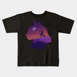 A witch and her cat Kids T-Shirt